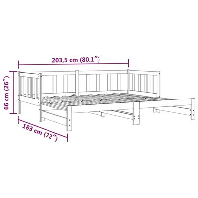 vidaXL Day Bed with Trundle without Mattress 90x200 cm Solid Wood