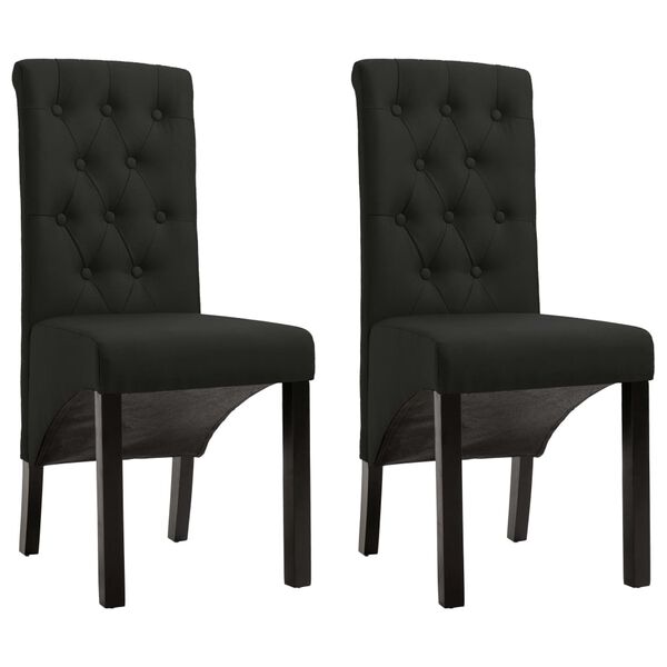 vidaXL Dining Chairs 2 pcs Black Fabric