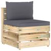 vidaXL 5 Piece Garden Lounge Set with Cushions Green Impregnated Wood