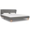 vidaXL Bed Frame without Mattress Light Grey Fabric 135x190 cm Double