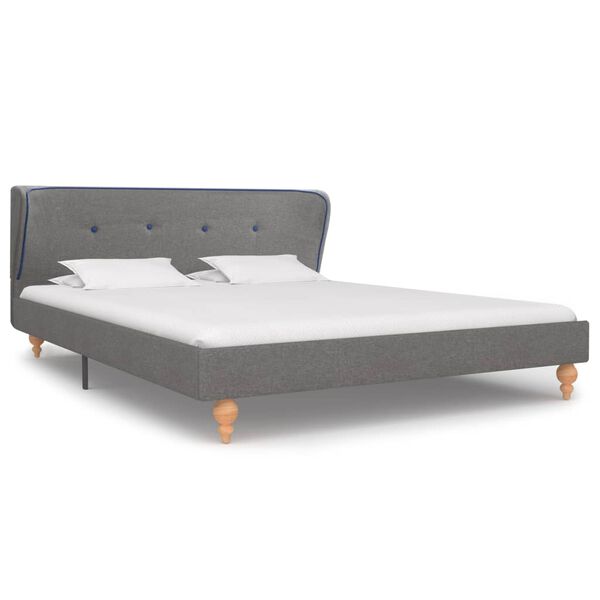 vidaXL Bed Frame without Mattress Light Grey Fabric 135x190 cm Double