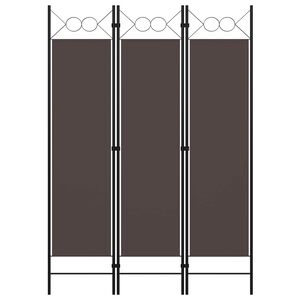 vidaXL 3-Panel Room Divider Brown 120x180 cm