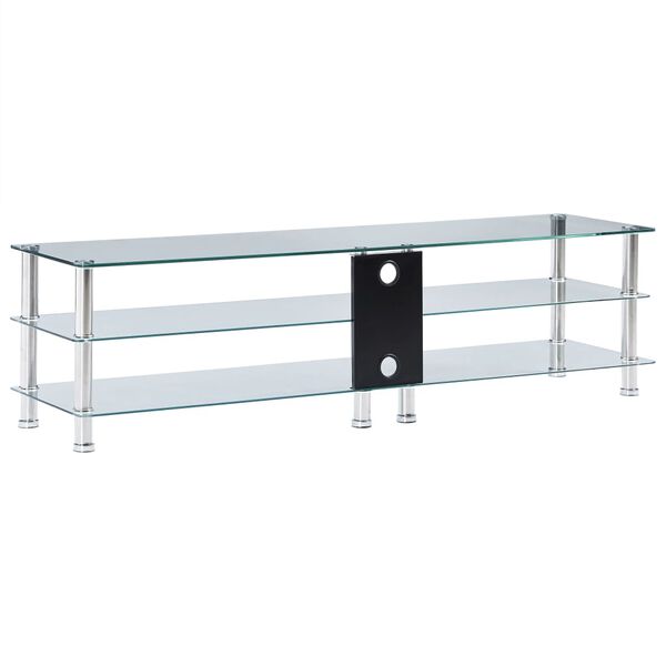 vidaXL TV Stand Transparent 150x40x40 cm Tempered Glass
