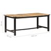 vidaXL Dining Table 180x90x76 cm Solid Rough Mango Wood