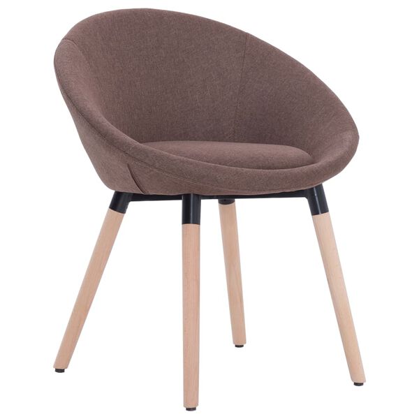 vidaXL Dining Chair Brown Fabric