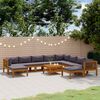 vidaXL 11 Piece Garden Lounge Set with Cushion Solid Acacia Wood