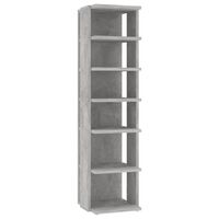vidaXL Shoe Cabinet Concrete Grey 27.5x27x102 cm Engineered Wood