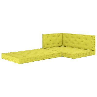 vidaXL Pallet Floor Cushions 4 pcs Apple Green Cotton
