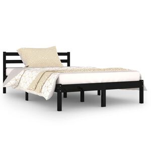 vidaXL Bed Frame without Mattress Solid Wood Pine 120x200cm Black