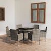 vidaXL 7 Piece Garden Dining Set Poly Rattan Anthracite & Grey