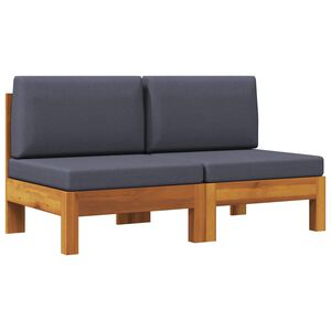 vidaXL Wooden Sofa | Dark Grey | Solid acacia wood with an oil finish | Medium