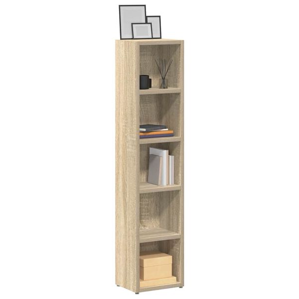 vidaXL CD Cabinets 2 pcs Sonoma Oak 21x16x93.5 cm Engineered Wood