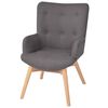 vidaXL Armchair with Footstool Grey Fabric