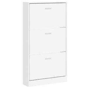vidaXL Shoe Cabinet White 59x17x108 cm Engineered Wood