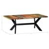 vidaXL Dining Table 200x100x75 cm Solid Reclaimed Wood