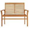 vidaXL Garden Bench Red Check Pattern Cushion 112 cm Solid Teak Wood