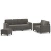 vidaXL 3 Piece Sofa Set with Throw Pillows&Cushions Dark Grey Velvet