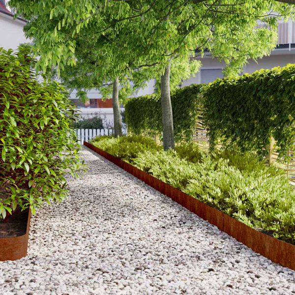 vidaXL Lawn Edgings 10 pcs 15x103 cm Flexible Corten steel