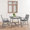 vidaXL 3 Piece Garden Dining Set Grey Solid Acacia Wood