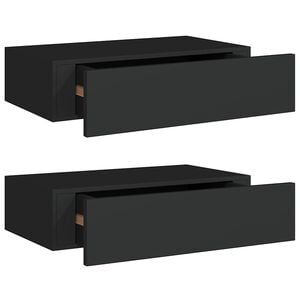 vidaXL Drawer Shelf | Set of 2 | Black | MDF, Metal | Compact | Drawer Shelf