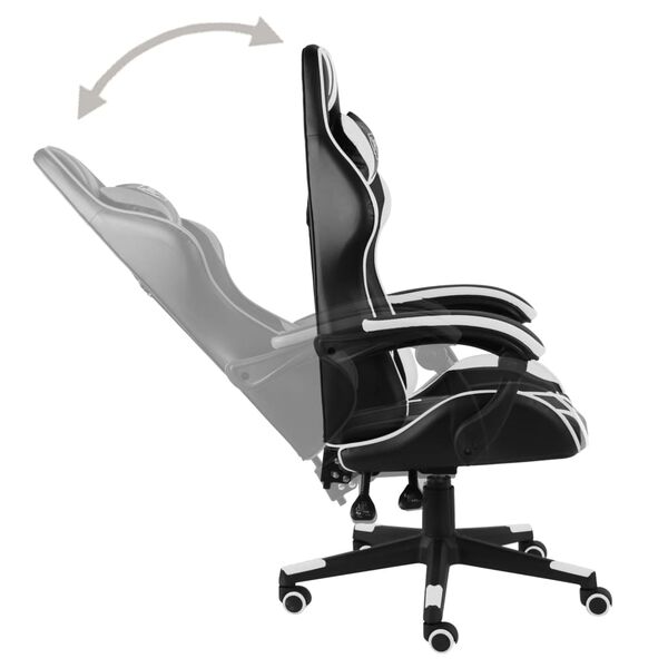 vidaXL Racing Chair Black and White Faux Leather