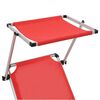 vidaXL Folding Sun Loungers with Roof 2 pcs Aluminium&Textilene Red