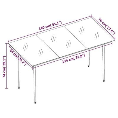 vidaXL 7 Piece Garden Dining Set with Cushions Black