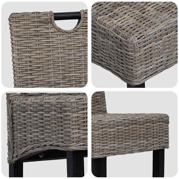 vidaXL Dining Chair 2 pcs Kubu Rattan Mango Wood