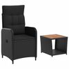 vidaXL Garden Lounge Set 2 pcs Black PE Rattan and Powder-Coated Steel