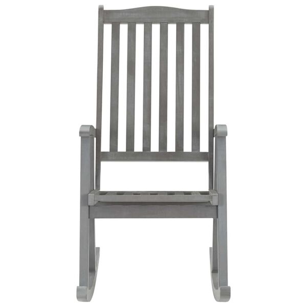 vidaXL Rocking Chair with Cushions Grey Solid Acacia Wood