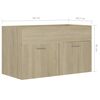 vidaXL Sink Cabinet Sonoma Oak 80x38.5x46 cm Engineered Wood