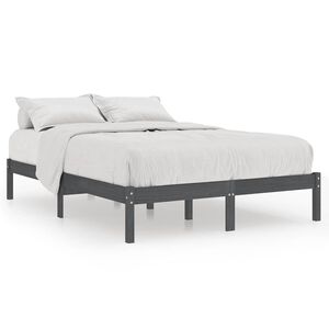 vidaXL Bed Frame | Grey | Solid pinewood | Super King | Durable | Rectangular