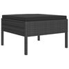 vidaXL 5 Piece Garden Lounge Set with Cushions Poly Rattan Black