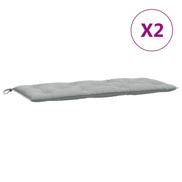 vidaXL Garden Bench Cushions 2 pcs Melange Light Grey 120x50x7 cm Fabric