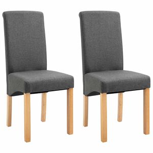 vidaXL Dining Chairs 2 pcs Grey Fabric