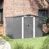 vidaXL Garden Storage Shed Grey Metal 257x205x178 cm