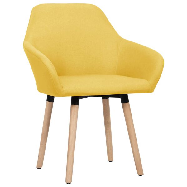 vidaXL Dining Chairs 2 pcs Yellow Fabric