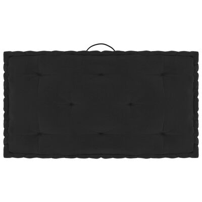 vidaXL Pallet Floor Cushions 7 pcs Black Cotton