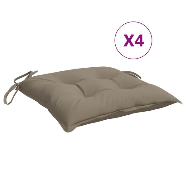 vidaXL Chair Cushions 4 pcs Taupe 50x50x7 cm Oxford Fabric