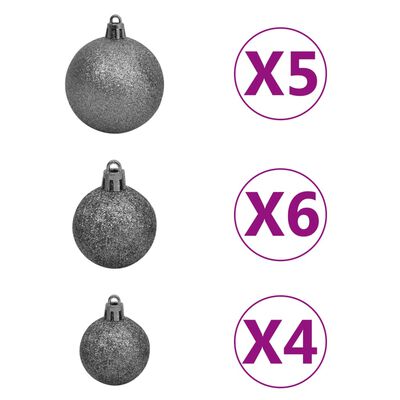 vidaXL Artificial Half Pre-lit Christmas Tree with Ball Set Green 120 cm