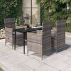 vidaXL 5 Piece Garden Dining Set with Cushions Grey