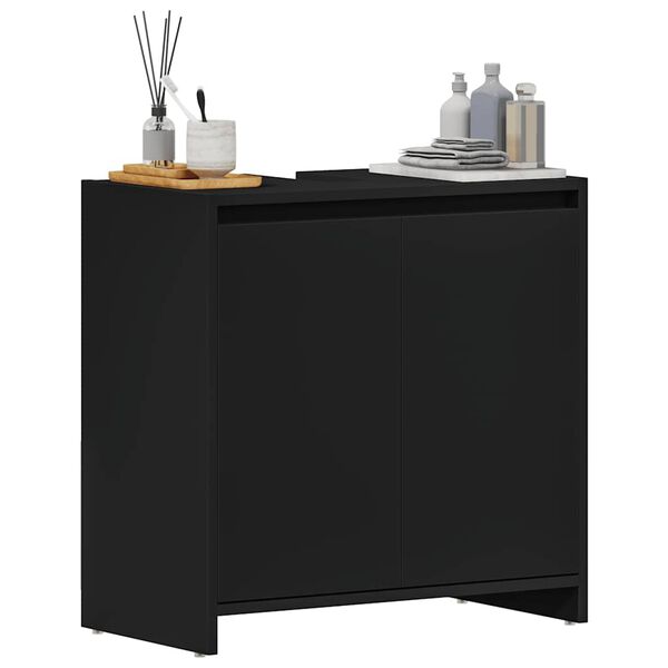 vidaXL Bathroom Cabinet Black 60x33x61 cm Engineered Wood