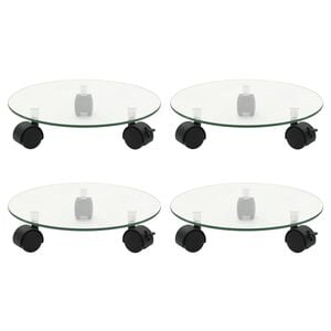 vidaXL Plant Rollers 4 pcs 28 cm Tempered Glass Round