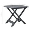 vidaXL Folding Garden Table Anthracite 79x72x70 cm Plastic