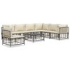 vidaXL 8 Piece Garden Lounge Set with Cushions Anthracite Poly Rattan
