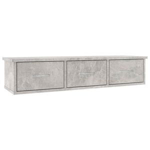 vidaXL Wall-mounted Drawer Shelf Concrete Grey 88x26x18.5 cm