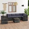 vidaXL 7 Piece Garden Pallet Lounge Set with Cushions Solid Pinewood