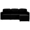 vidaXL 3-Seater Modular Sofa Bed Black Fabric