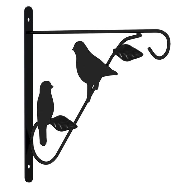 vidaXL Hanging Basket Brackets 4 pcs Black Steel