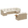 vidaXL 9 Piece Garden Sofa Set with Cushions Beige Poly Rattan
